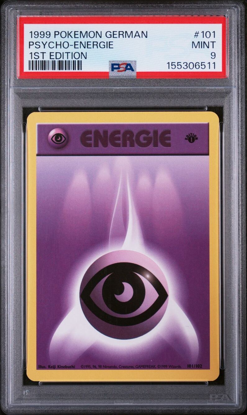 PSA 9 MINT Psychic Energy (Psycho-Energie) 1st 101/102 1999 German Base Set Card